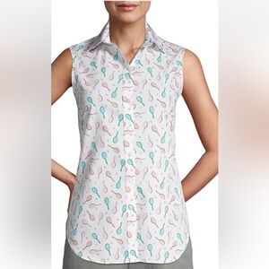Lands' End Women's Sleeveless No Iron Tennis Shirt Size 20